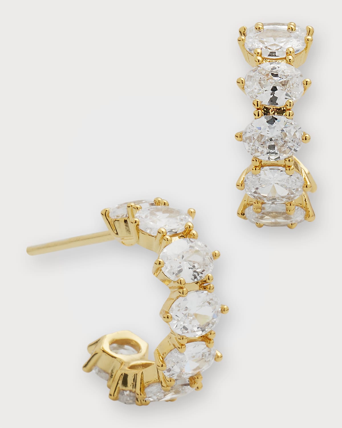 Kendra Scott Cailin Cubic Zirconia Huggie Hoop Earrings In Gold Metal White