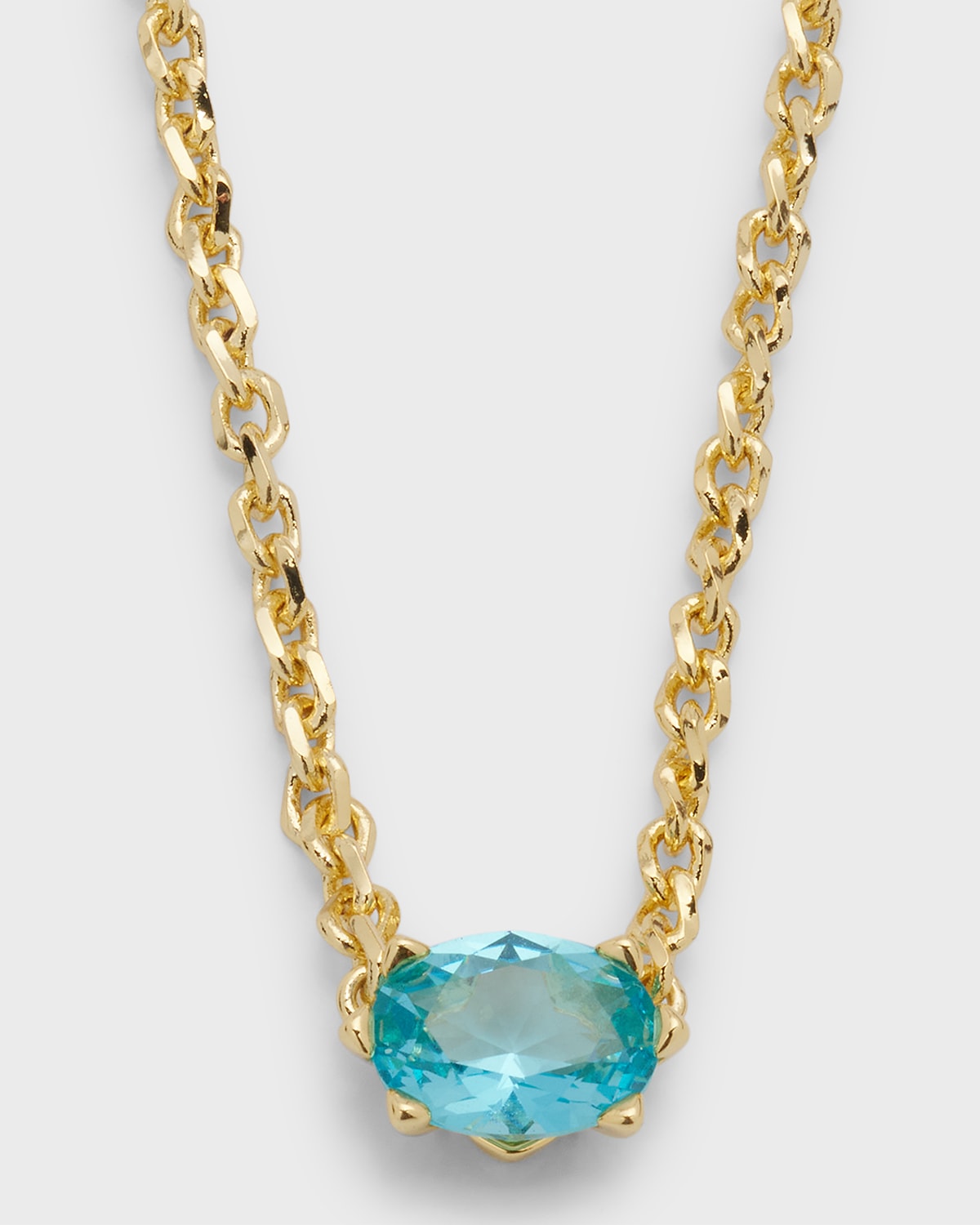 Kendra Scott Cailin Crystal Pendant Necklace In Gold Aqua Crystal
