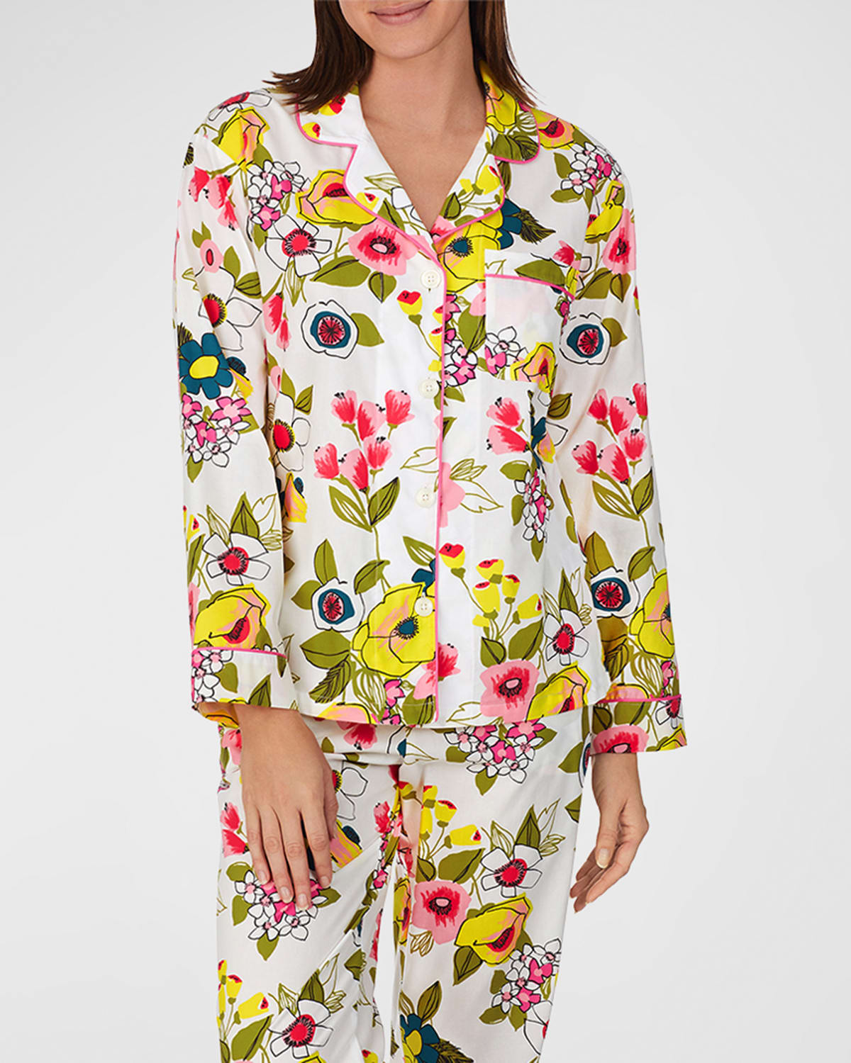 Floral-Print Poplin Pajama Set