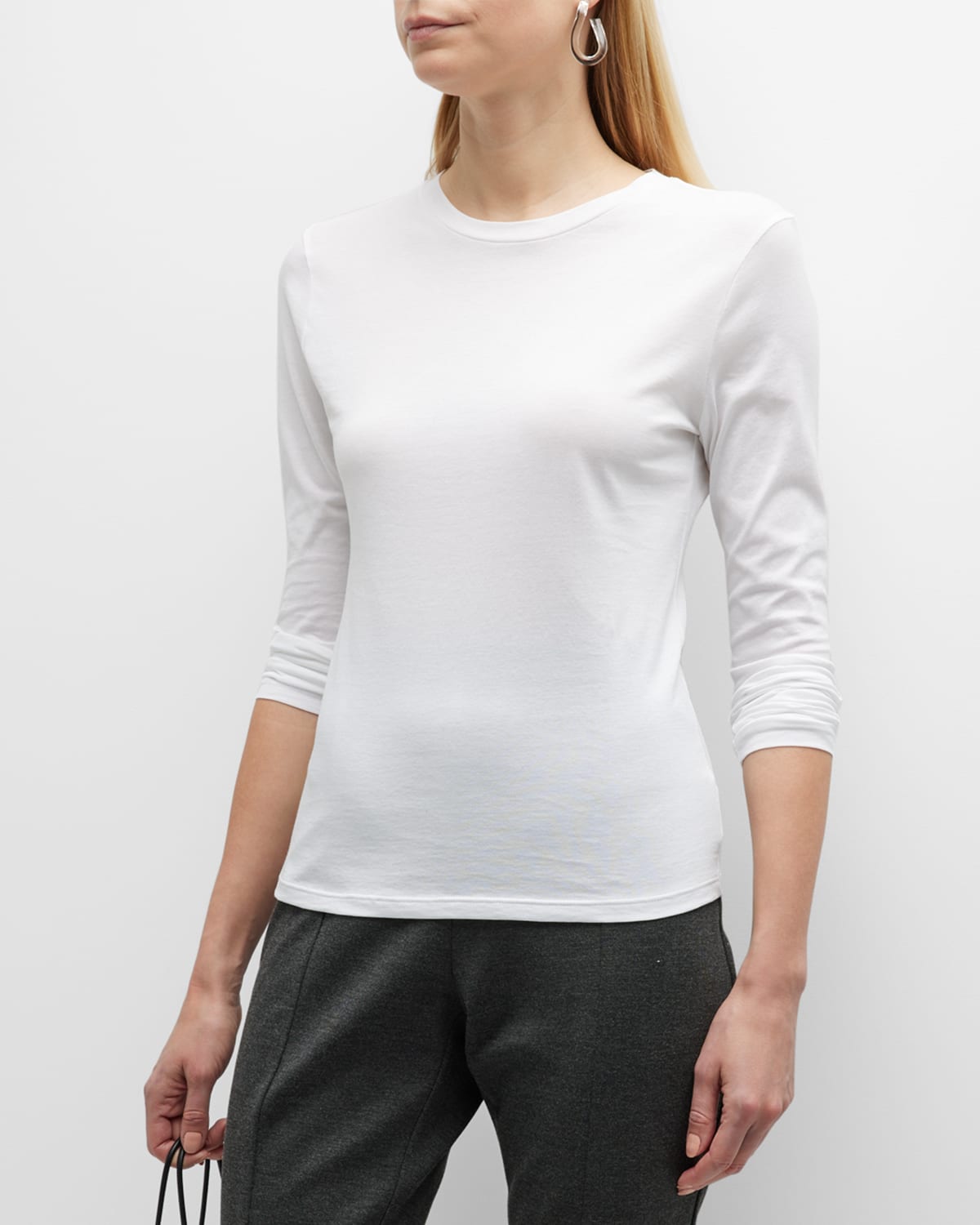 Shop Theory Tiny Tee Long-sleeve Cotton T-shirt In White
