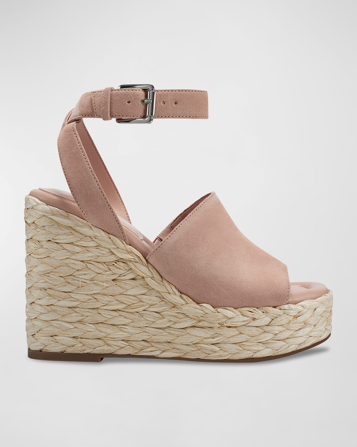 MARC FISHER LTD NELLY ANKLE-STRAP SUEDE WEDGE ESPADRILLES