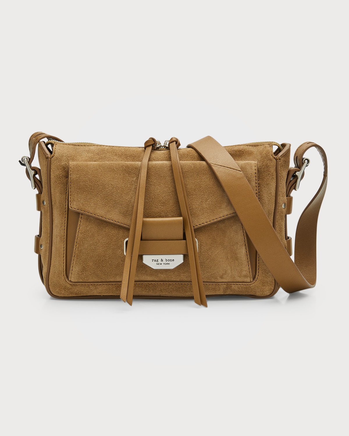 Rag & Bone Field Small Suede Messenger Bag In Olivesd