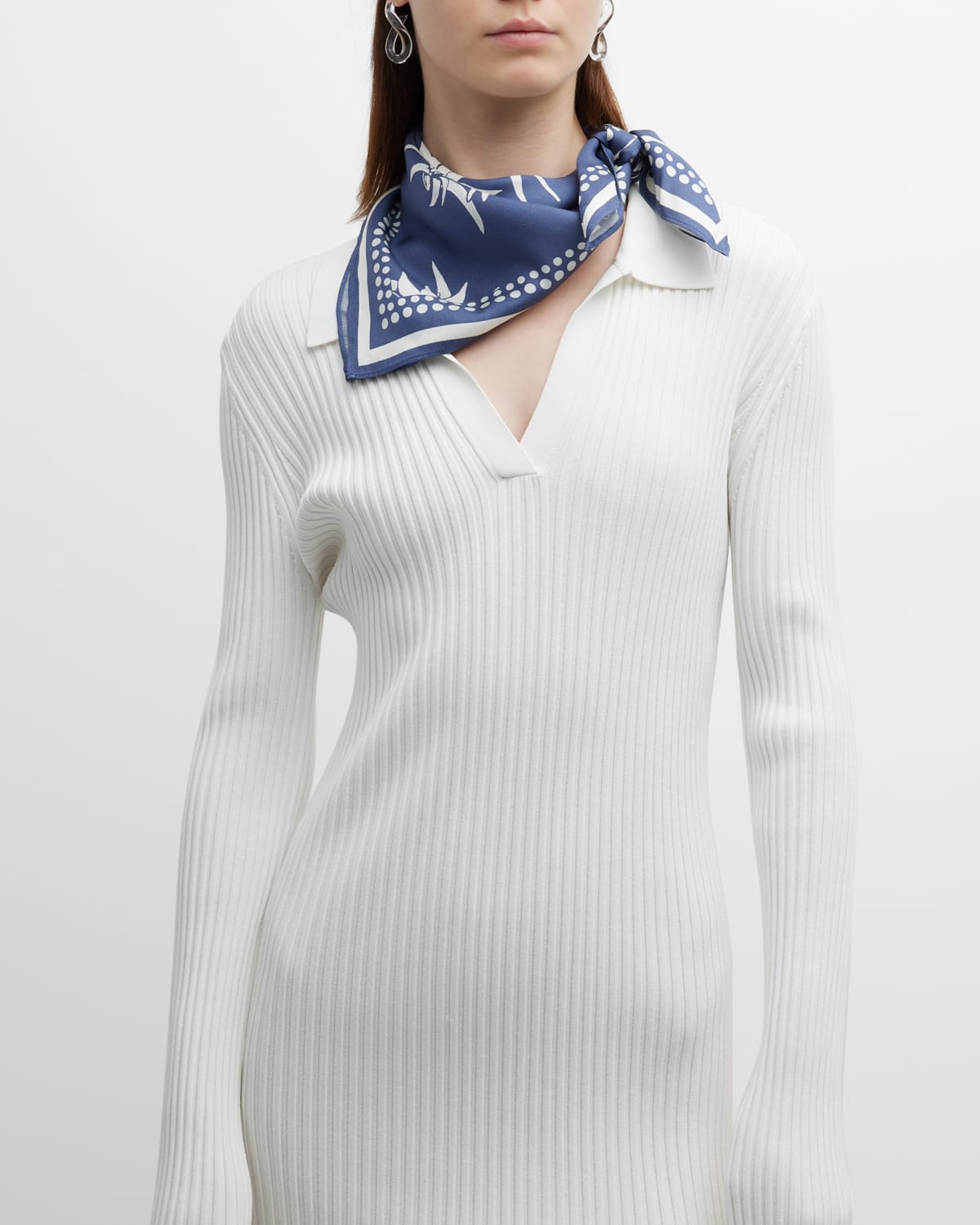 Rag & Bone Indigo Pineapple Floral Bandana Scarf In Pnaplflgn
