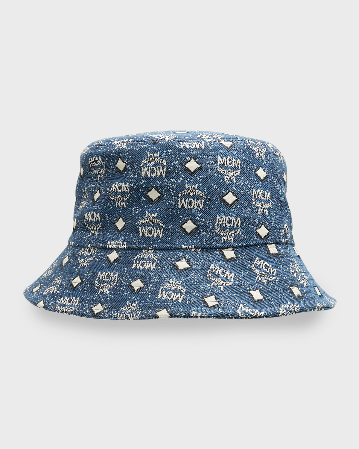 Mcm Bucket Hat In Vintage Denim Jacquard