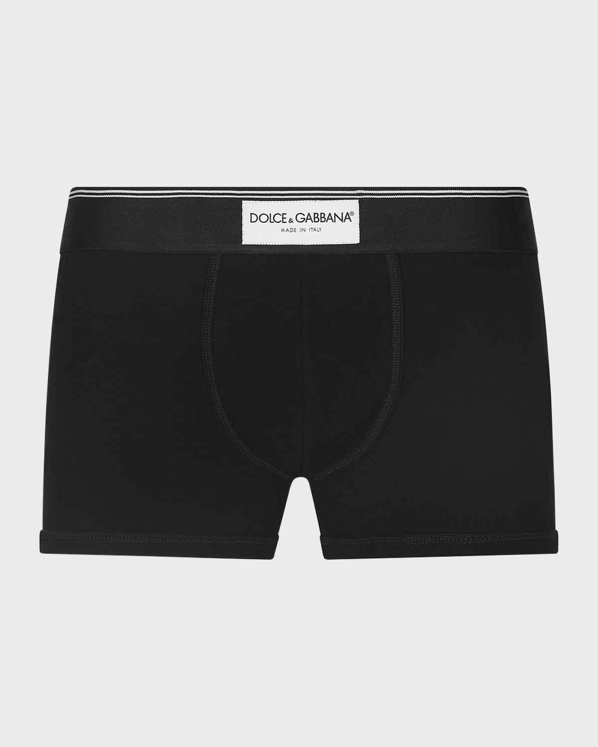 Dolce & Gabbana Logo-patch Cotton Boxer Briefs In Black