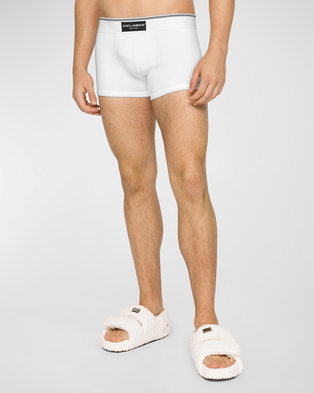 Shop Dolce & Gabbana Men's Logo Boxer Briefs In White