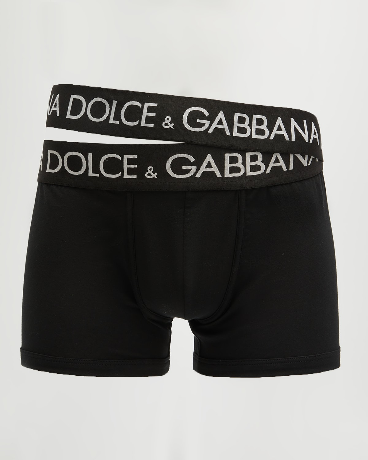 Dolce & Gabbana Logo-waist Cotton Boxer Briefs In Black