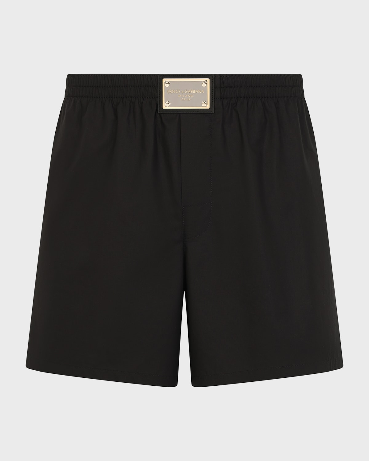 Dolce & Gabbana Logo-plaque Cotton Boxer Briefs In Black