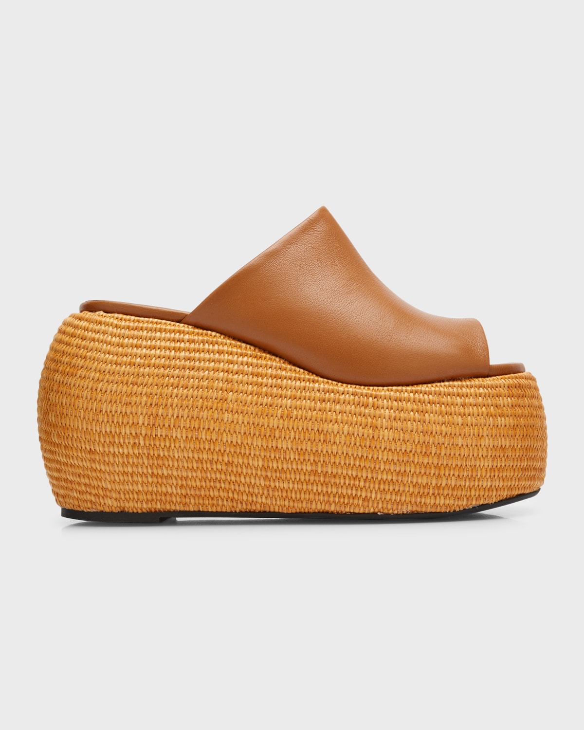 Simon Miller Bubble Wedge Platform Espadrilles In Toffee Natural