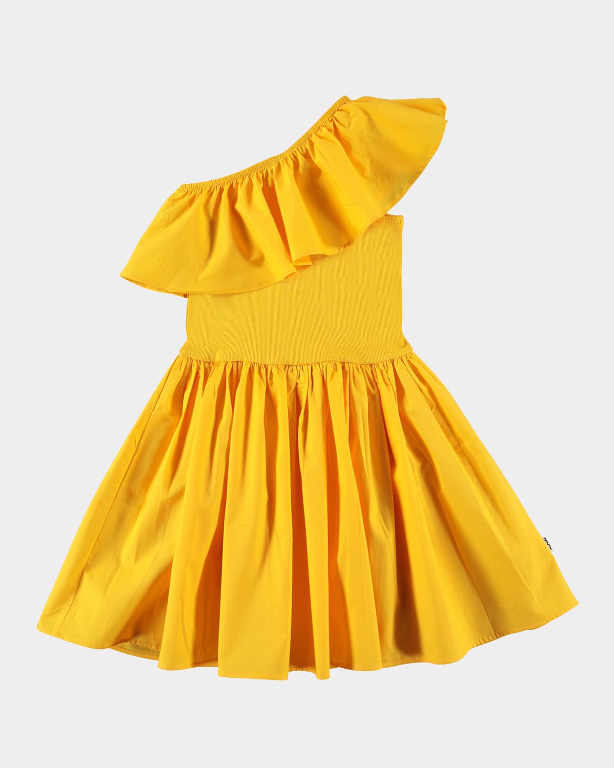 Molo Kids' Yellow Dress For Girl With Ruffles