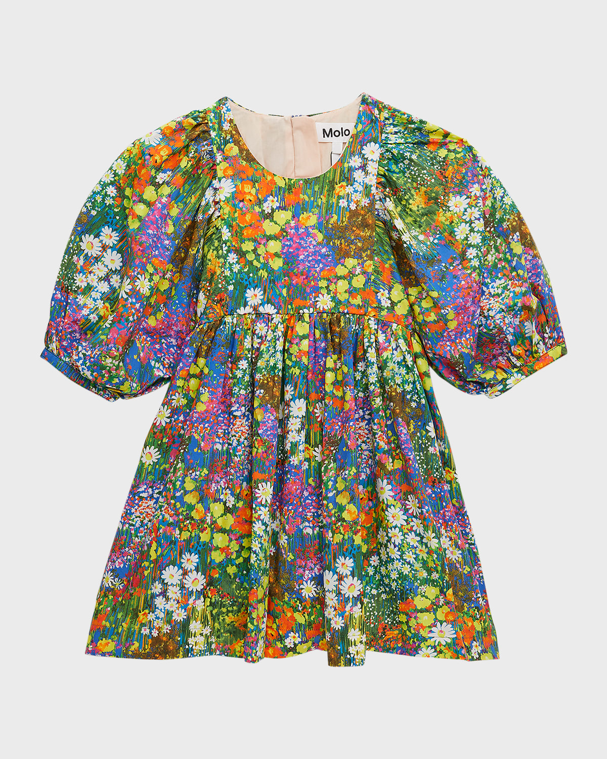Molo Kids' Caio Floral-print Organic-cotton Dress 3-14 Years In Flower Field