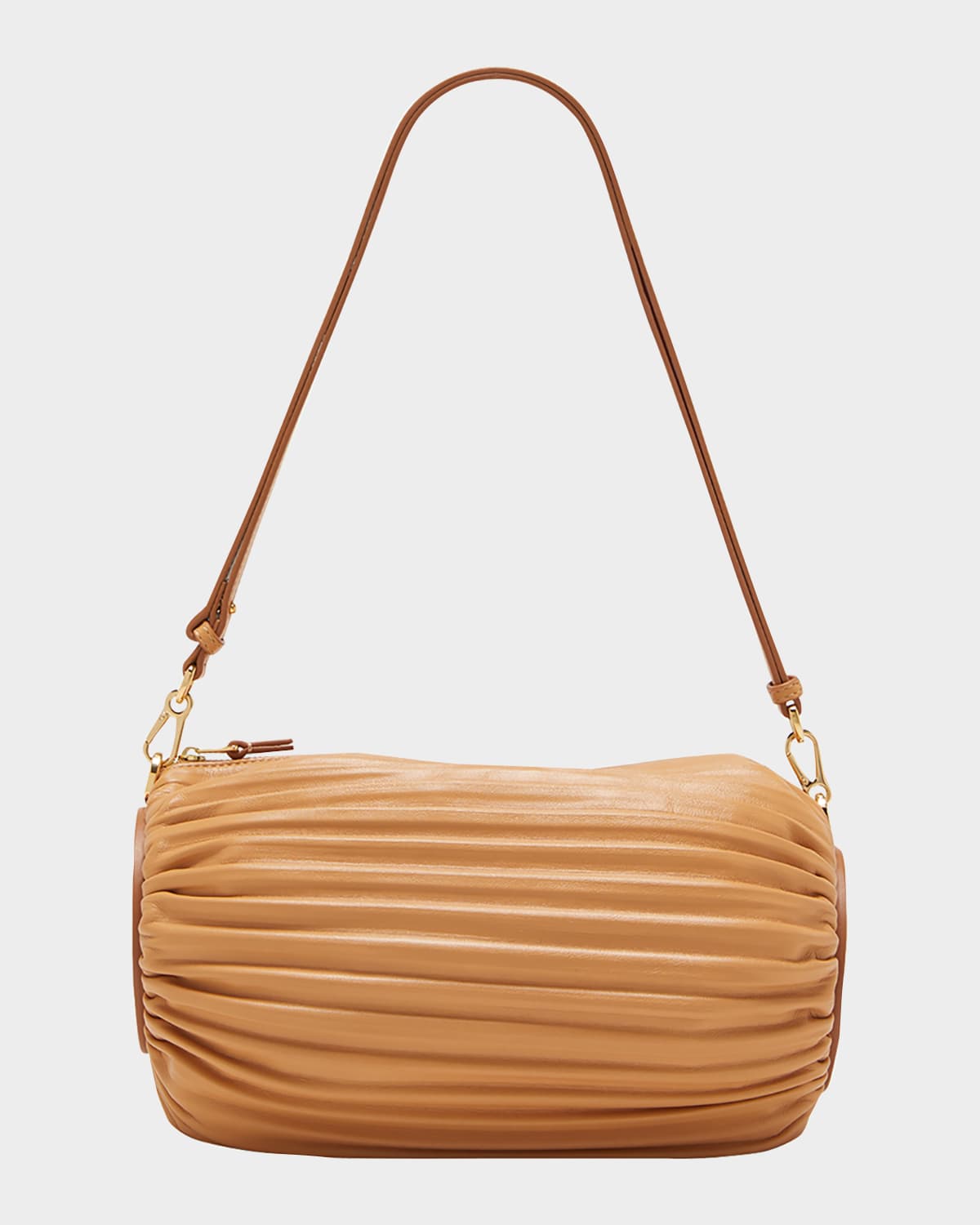 Loewe X Paula's Ibiza Bracelet Pouch In Pleated Napa Leather With Leather Strap In Sand