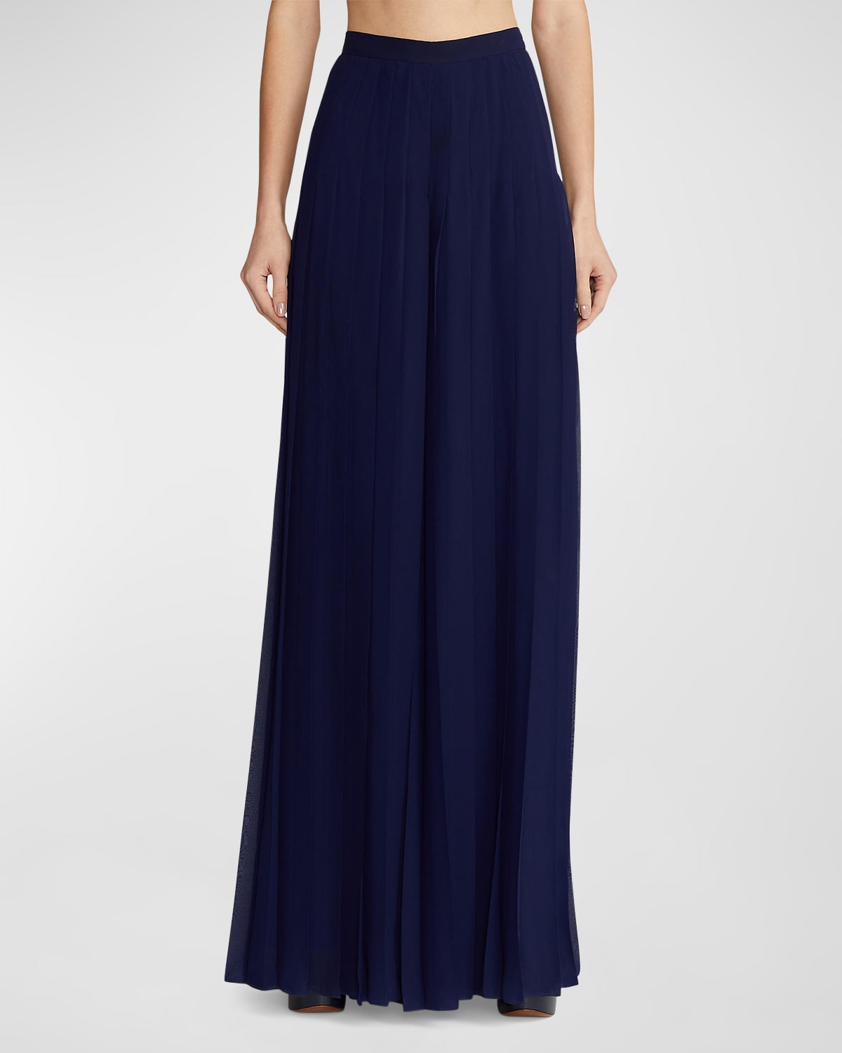 Polo Ralph Lauren High-waisted Pleated Trousers In Navy