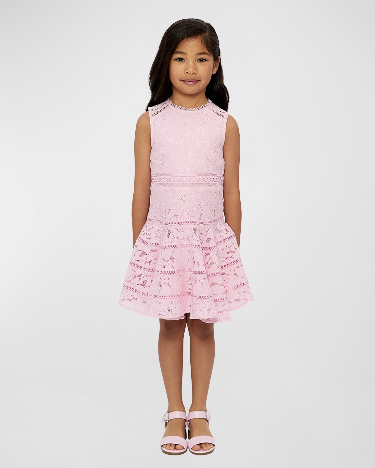 Girl's Elise Floral Lace Dress, Size 4-14