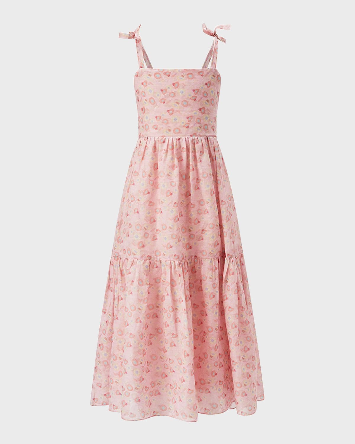 Bardot Junior Kids' Girl's Tiered Floral-print Open Back Dress In Pink Floral