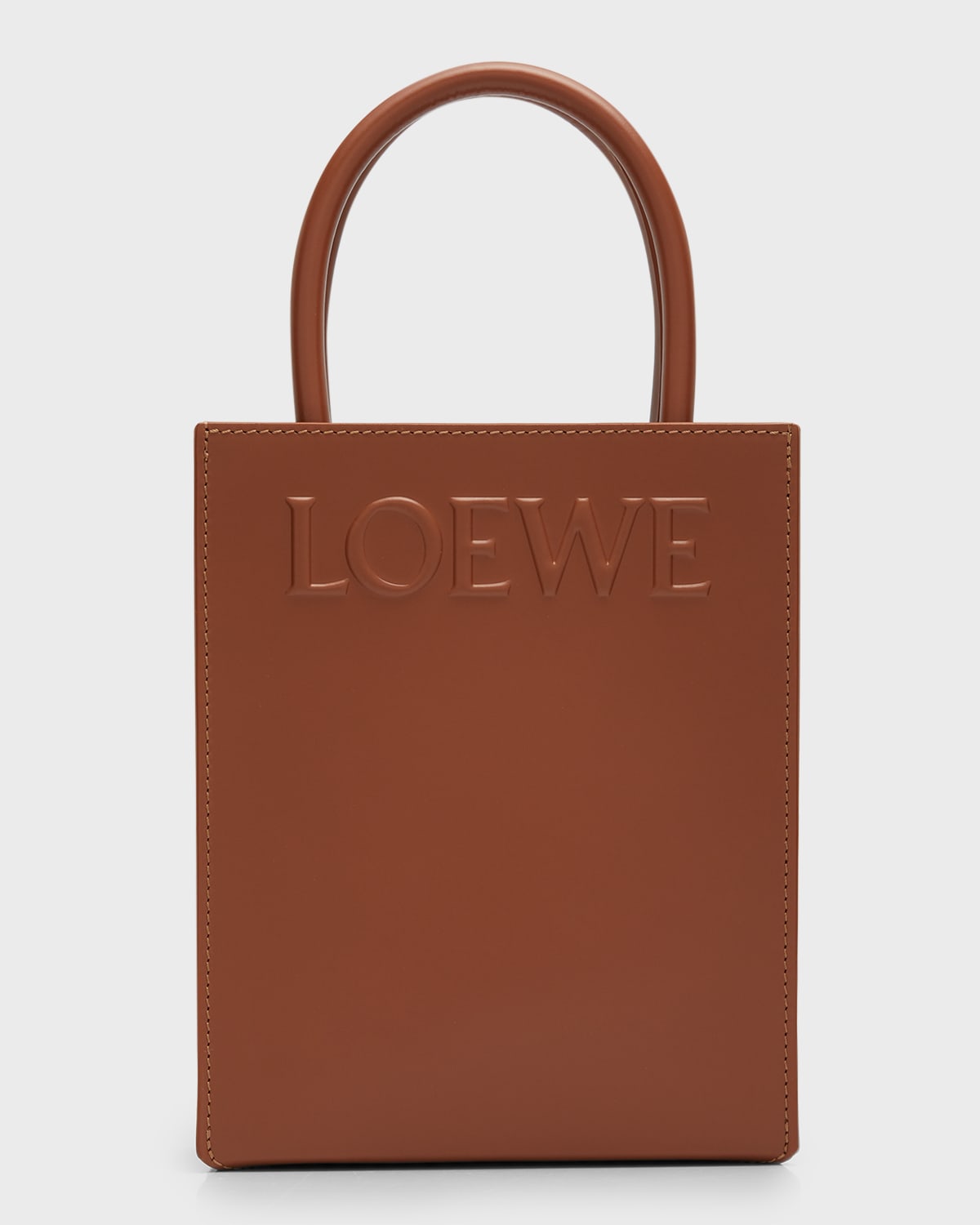 Loewe A5 Small Leather Tote Bag In Tan