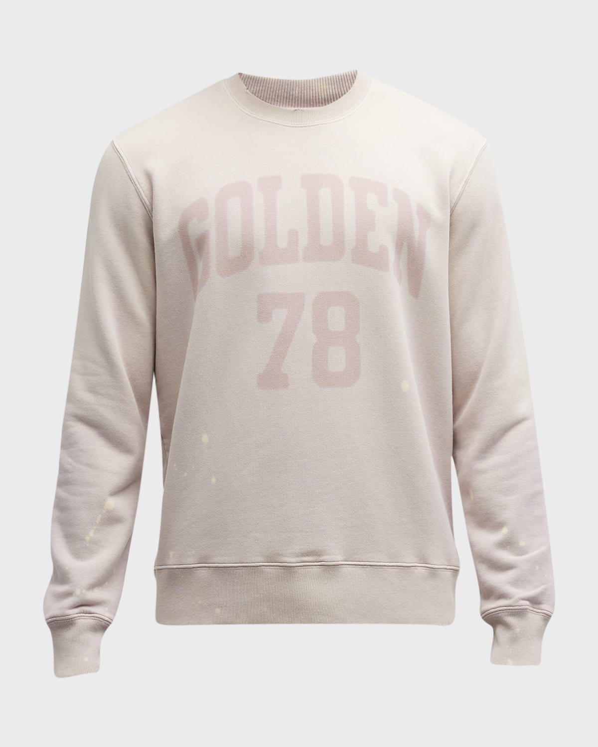 Shop Golden Goose Men's Golden 78 Crew Sweatshirt In Shadow Gray