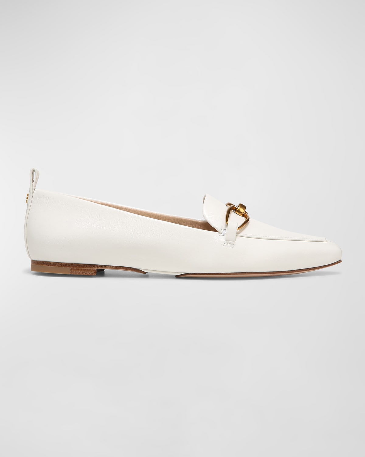 Veronica Beard Champlain Leather Chain Loafers In Coconut White Lea
