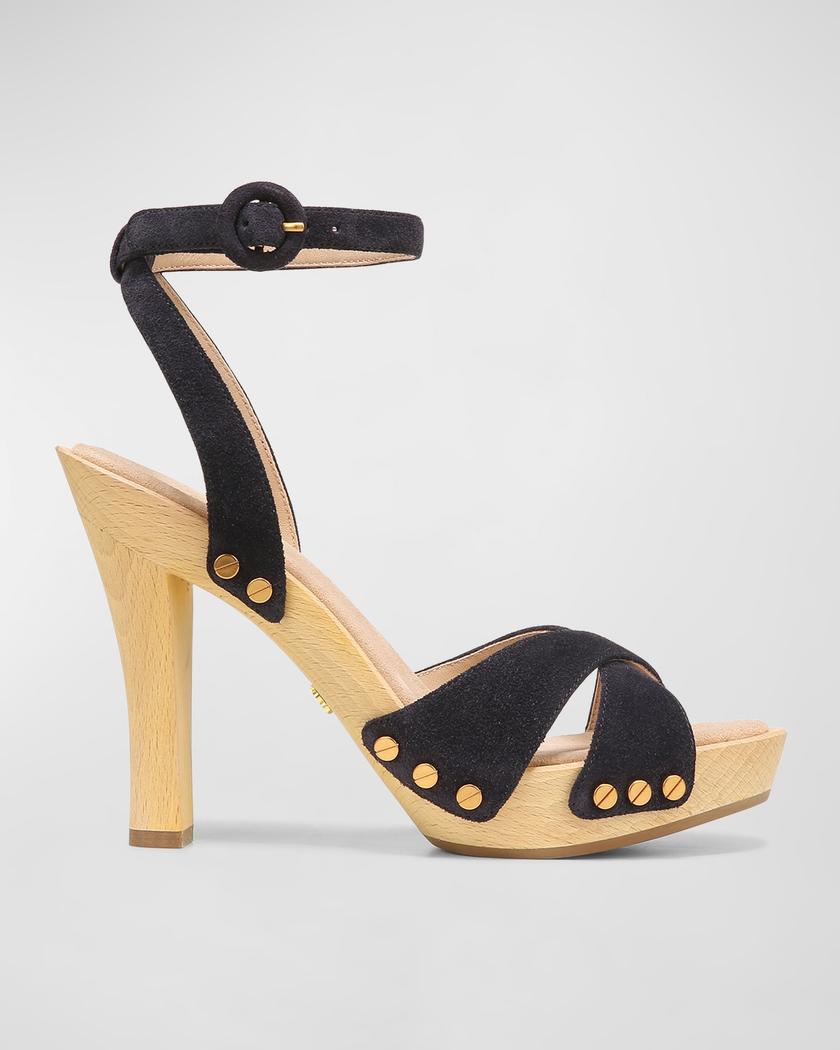 Veronica Beard Lamont Platform Ankle Strap Sandal In Eclipse Blue Sued