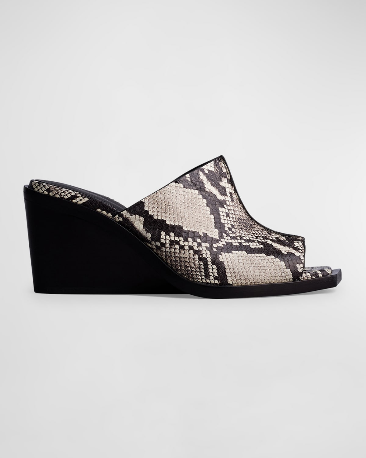 Shop Rag & Bone Santiago Embossed Slide Wedge Sandals In Whtsnake