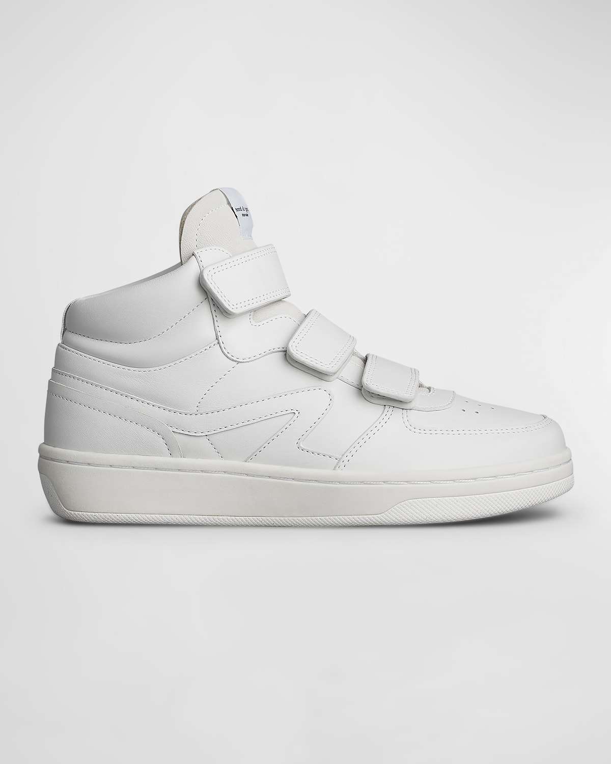 Rag & Bone Calfskin Mid-top Retro Court Sneakers In Wht