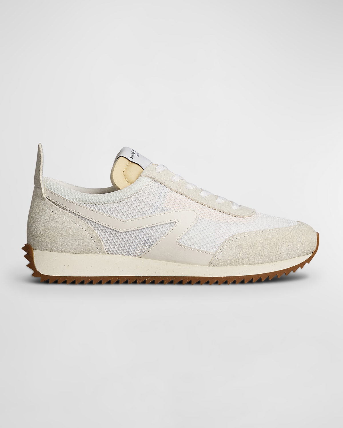 Shop Rag & Bone Mixed Leather Retro Runner Sneakers In Offwht