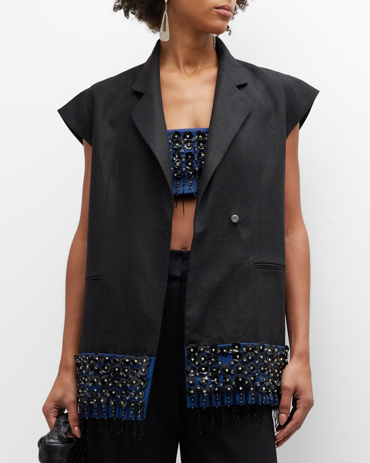 Maca Sleeveless Embellished Jacket