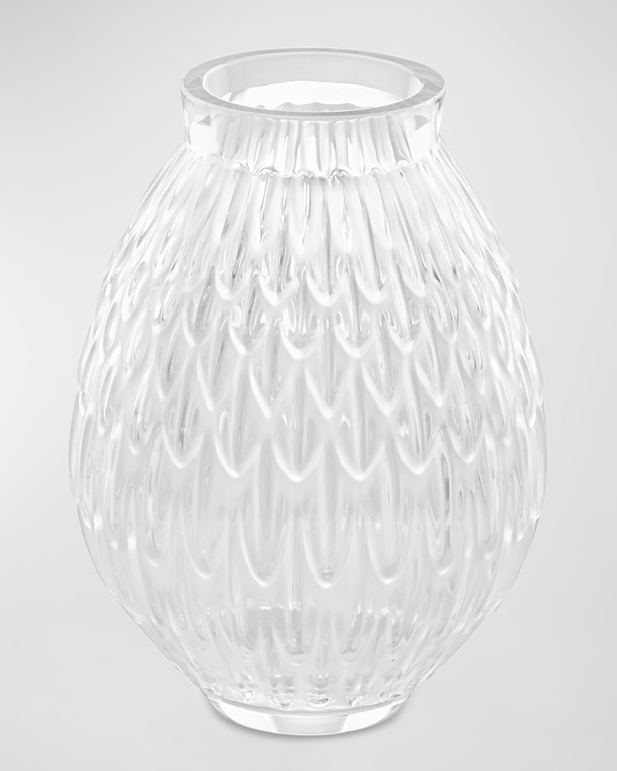 Lalique Plumes Vase In Clear, Small