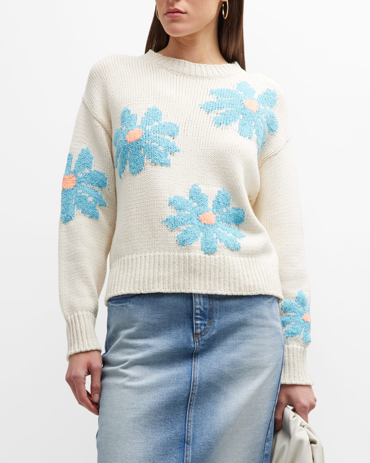 Off white floral sweater shop