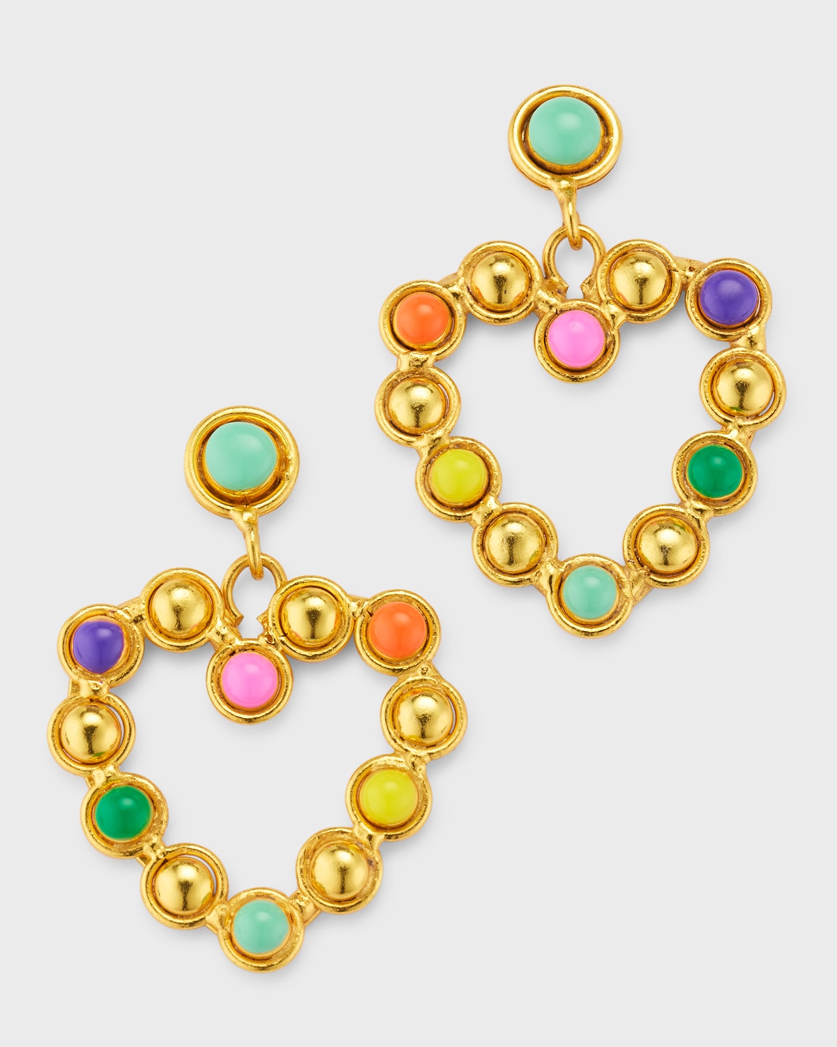 Sylvia Toledano Love Gold-plated Earrings In Multi_enamel