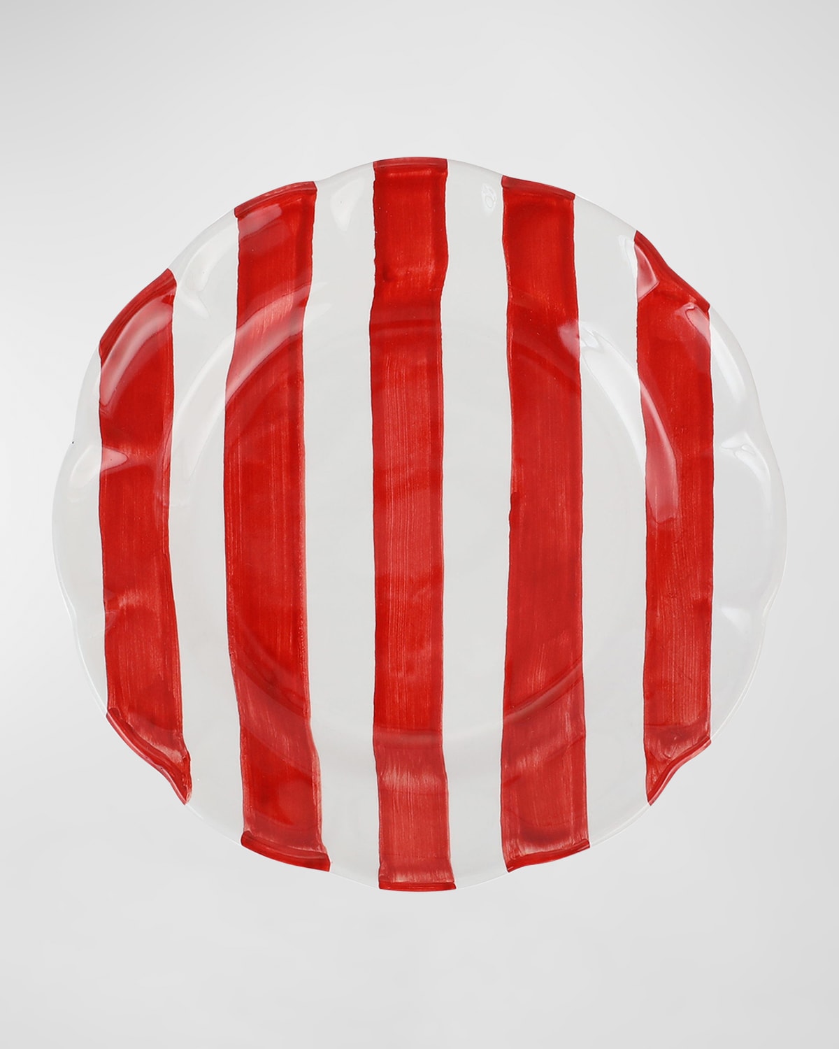Vietri Amalfitana Stripe Salad Plate In Red