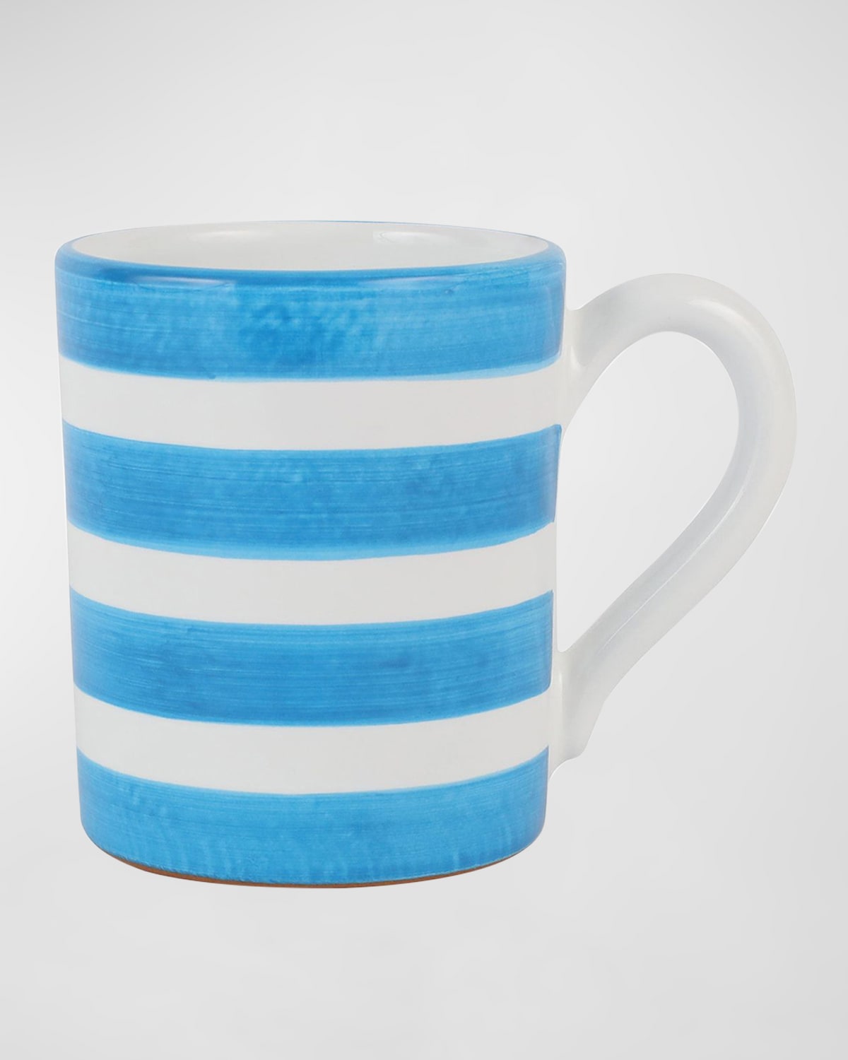 Vietri Amalfitana Striped Mug In Aqua