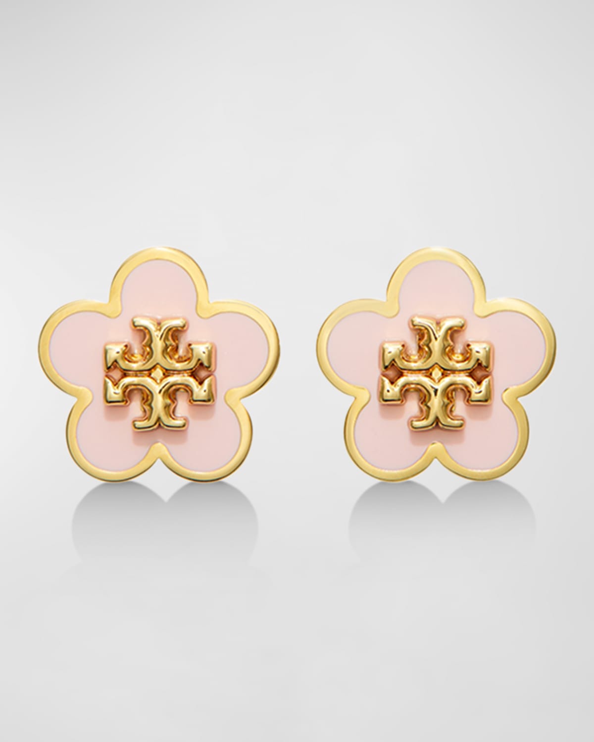 Tory Burch Kira Enamel Flower Stud Earring In Pink/gold | ModeSens