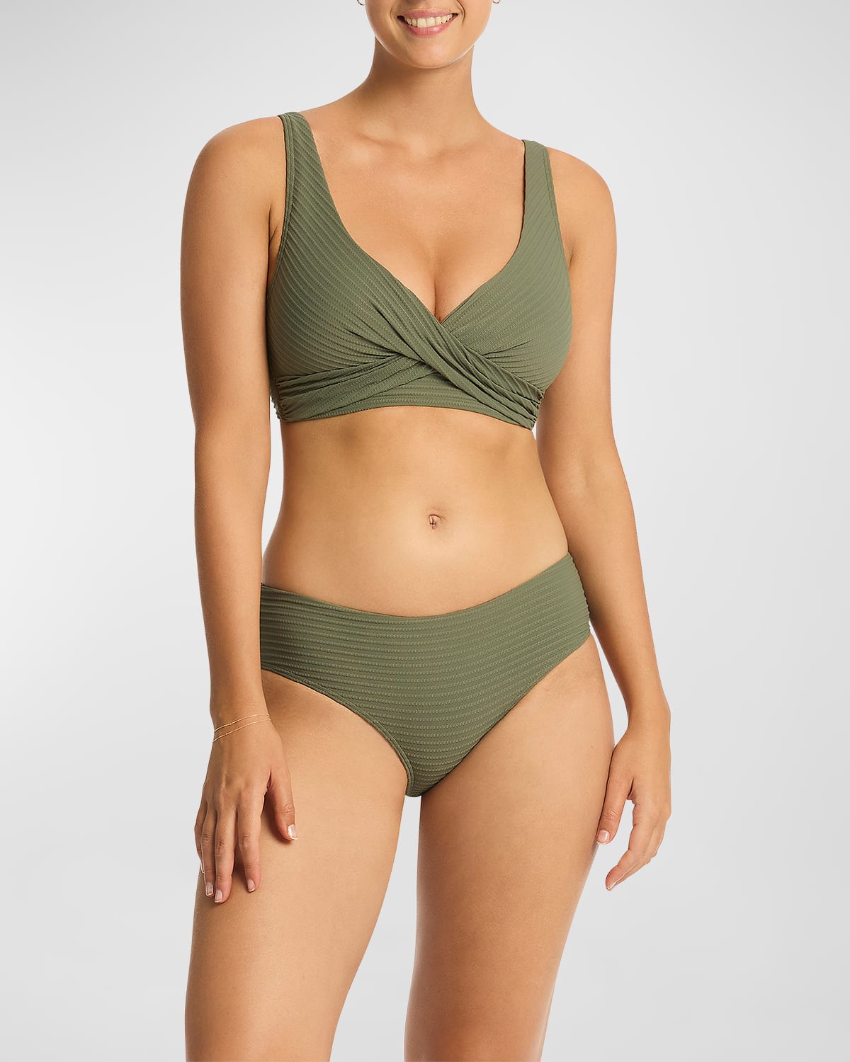 SEA LEVEL SWIM CROSS-FRONT MULTIFIT BIKINI TOP 