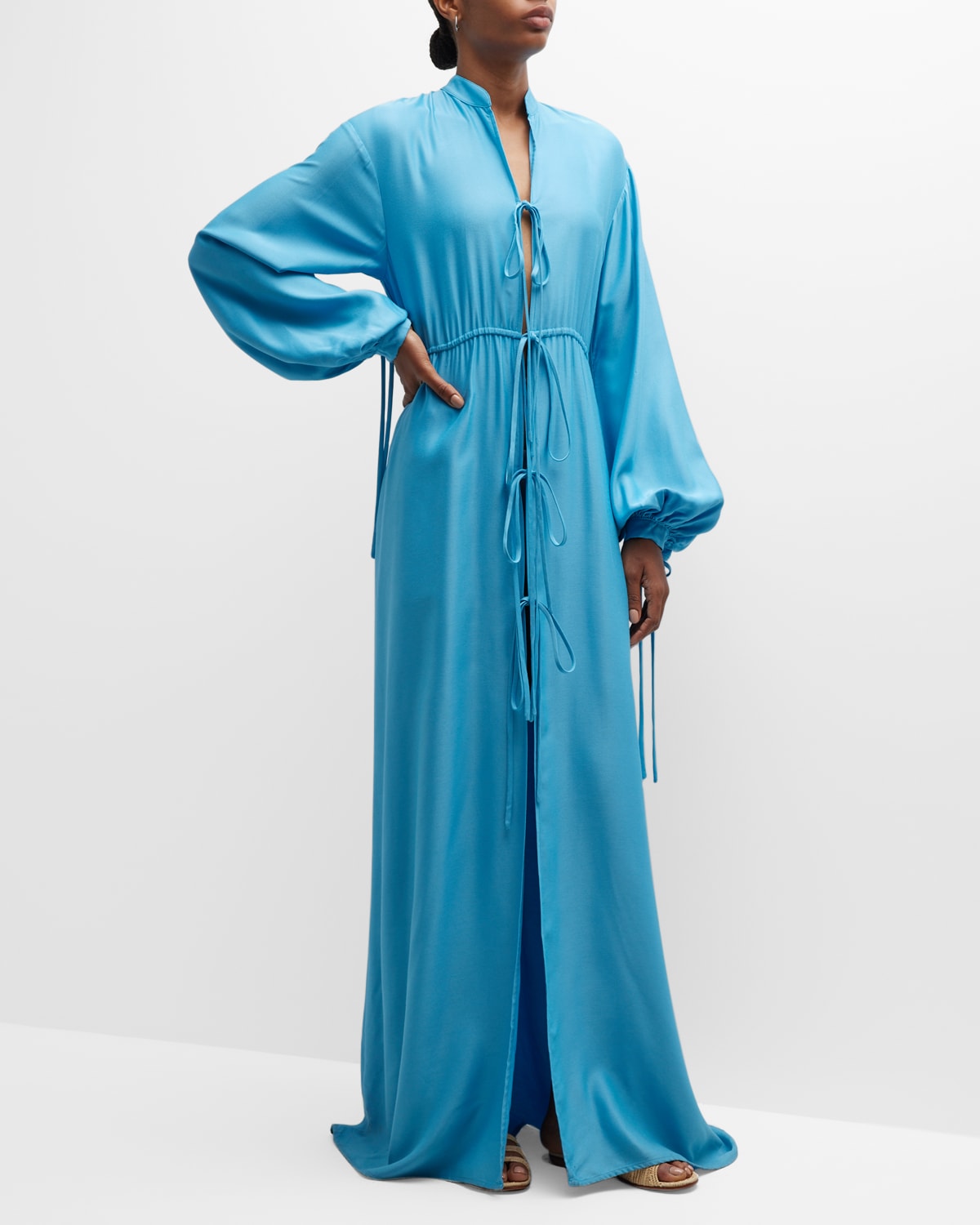 electric blue midi dress Midi electric blue slip dress – mockniwear main image 0