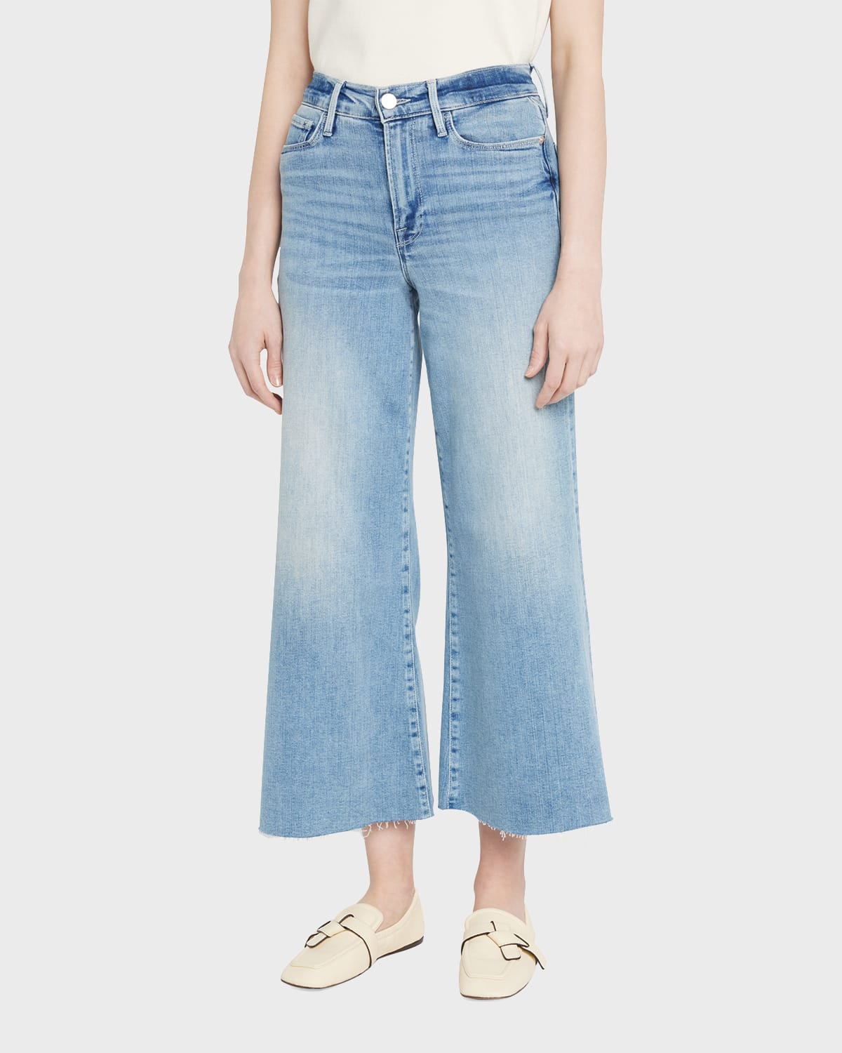 Frame Le Palazzo Crop Raw After Jeans In Galeston
