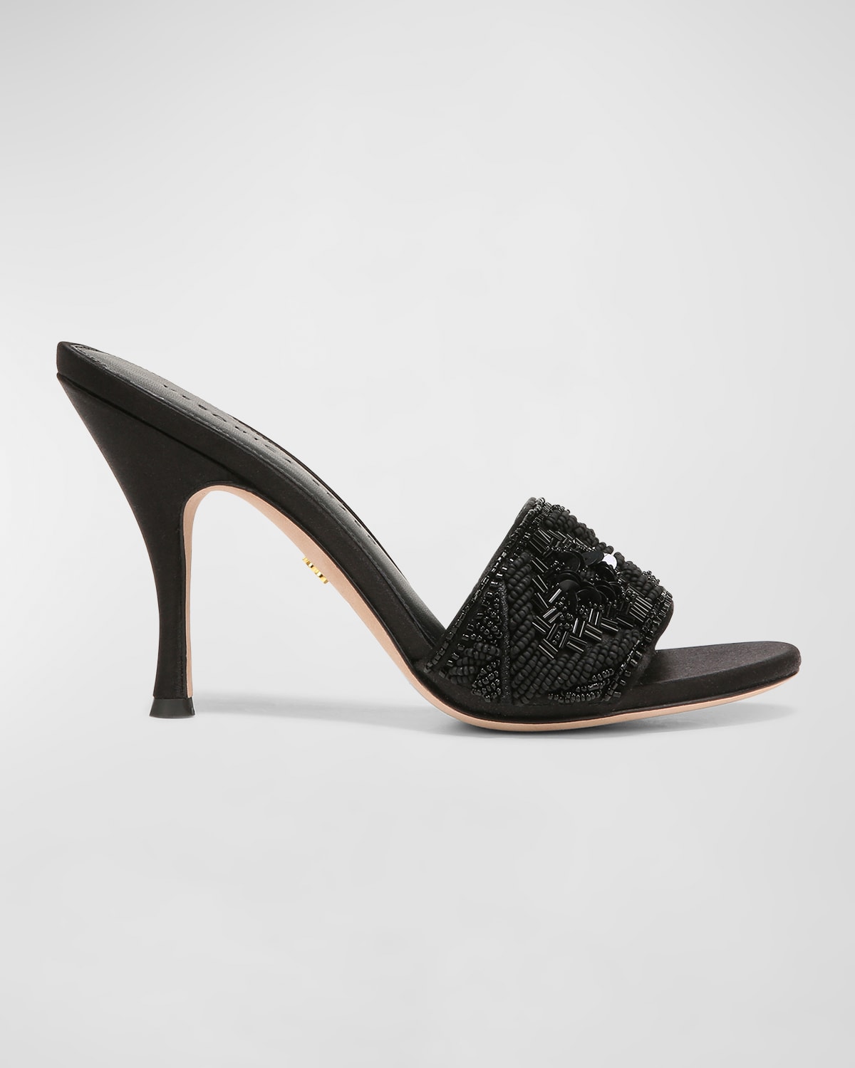 Veronica Beard Braxton Beaded Mule Sandals In Black Fabric