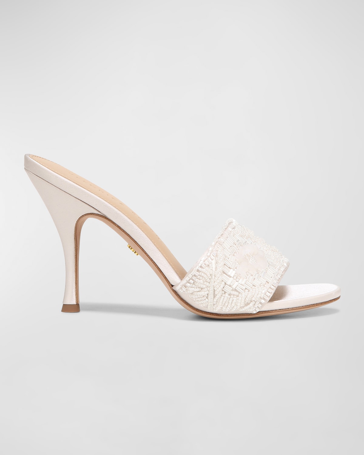 Veronica Beard Braxton Beaded Mule Sandals In Coconut Multi Fab