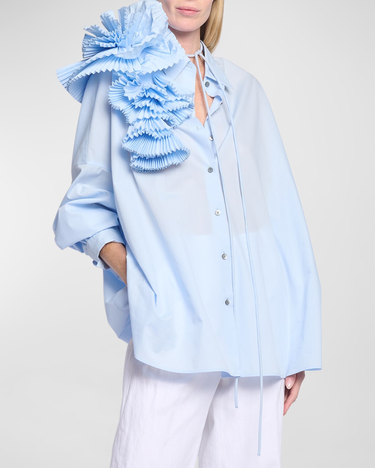選ぶなら Dries Van Noten Casia Button-front Shirt With Pleated Fan トップス