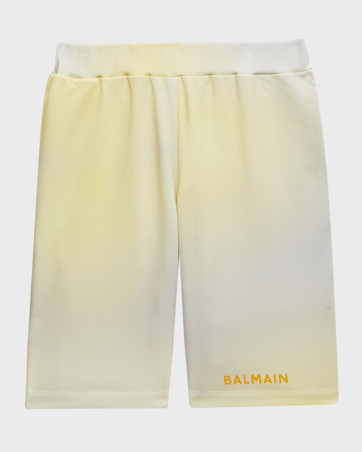 BALMAIN BOY'S LOGO-PRINT FADED TIE DYE-PRINT SHORTS