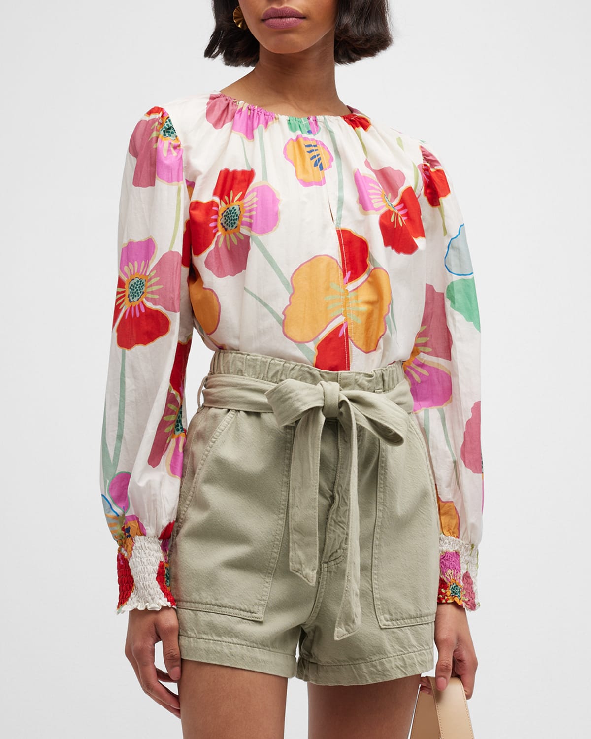 Velvet Bluse Avery Aus Baumwolle Und Seide In Crm Floral