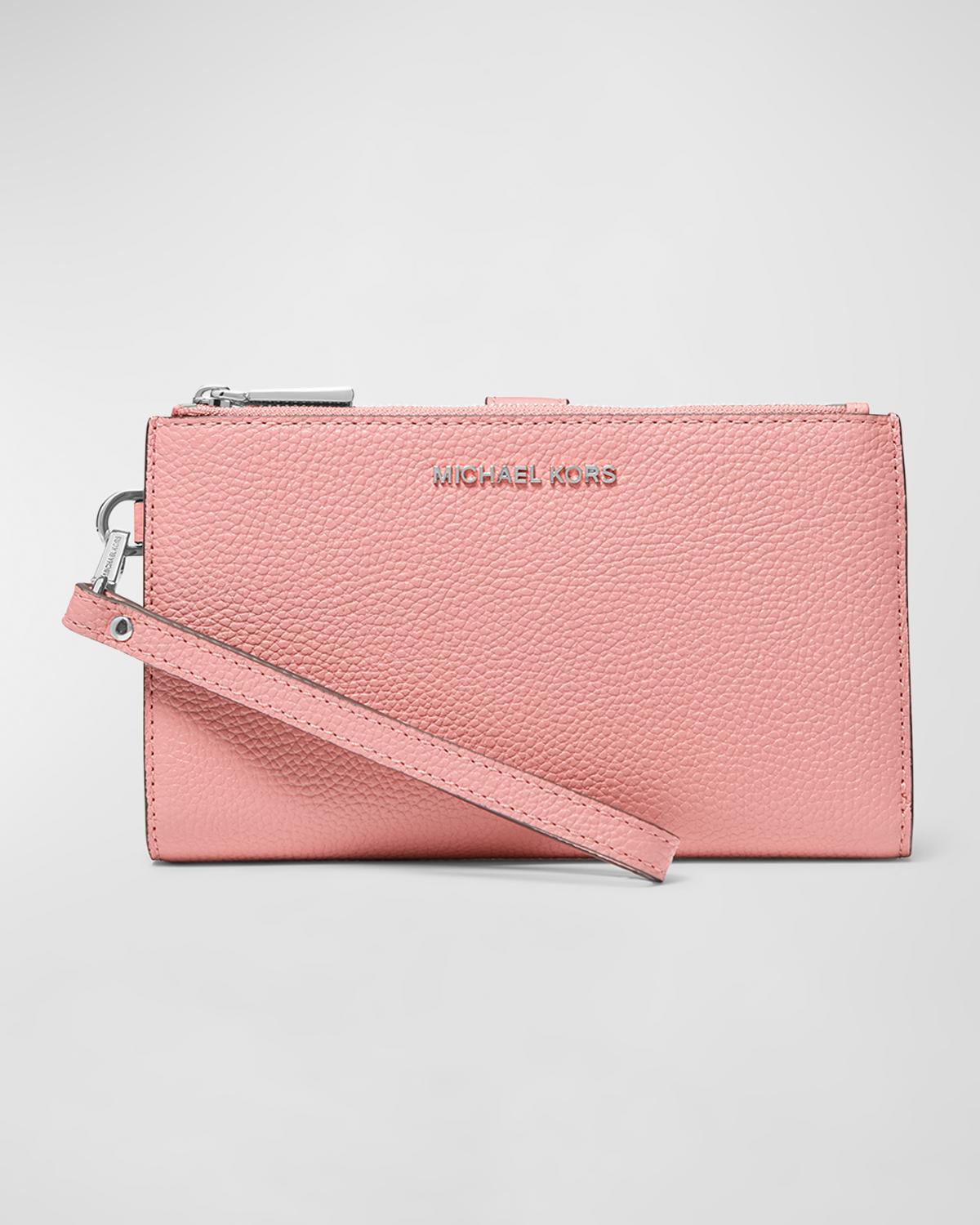 Michael Michael Kors Jet Set Double-zip Leather Wristlet In