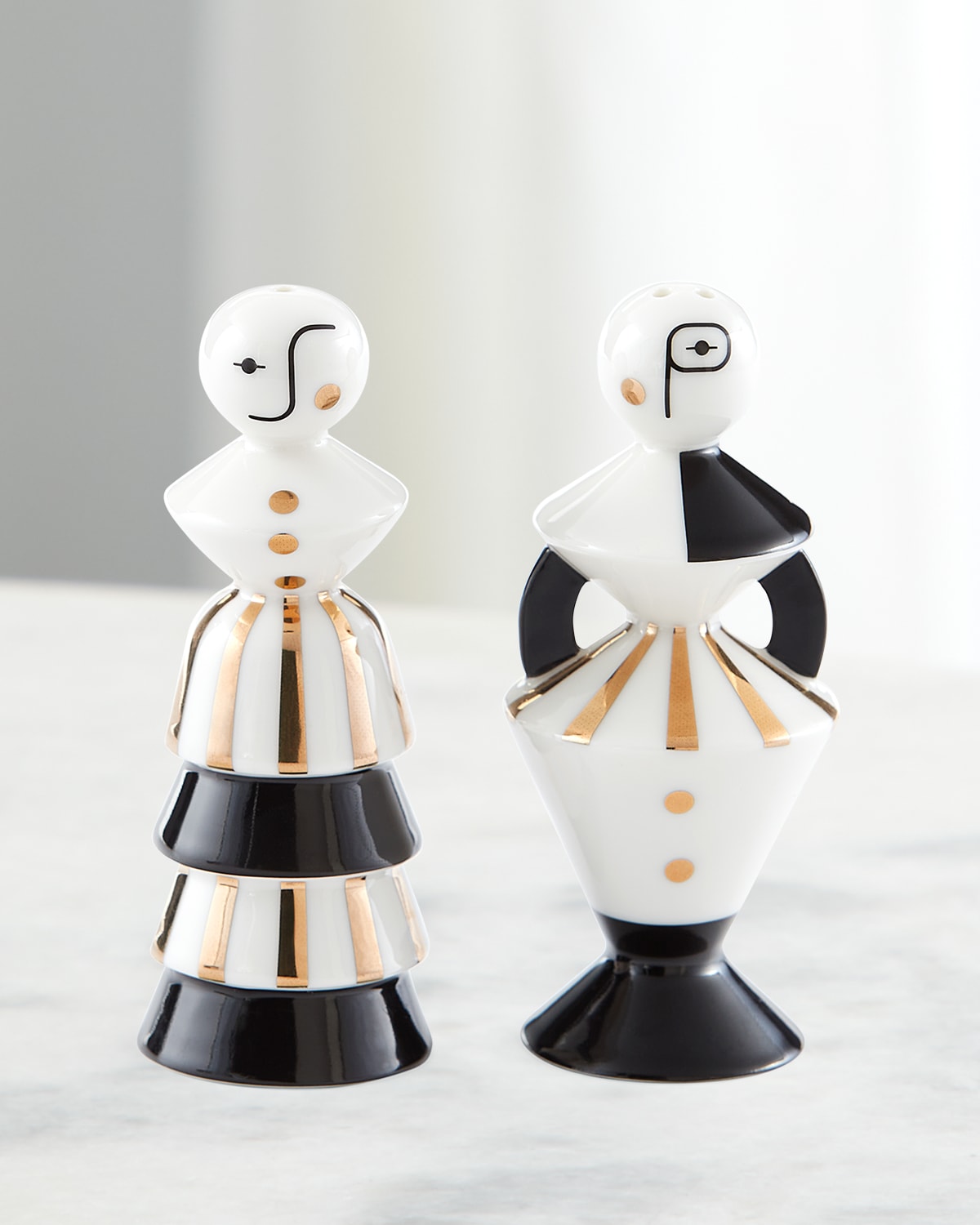Jonathan Adler White Vienna Porcelain Salt And Pepper Shakers