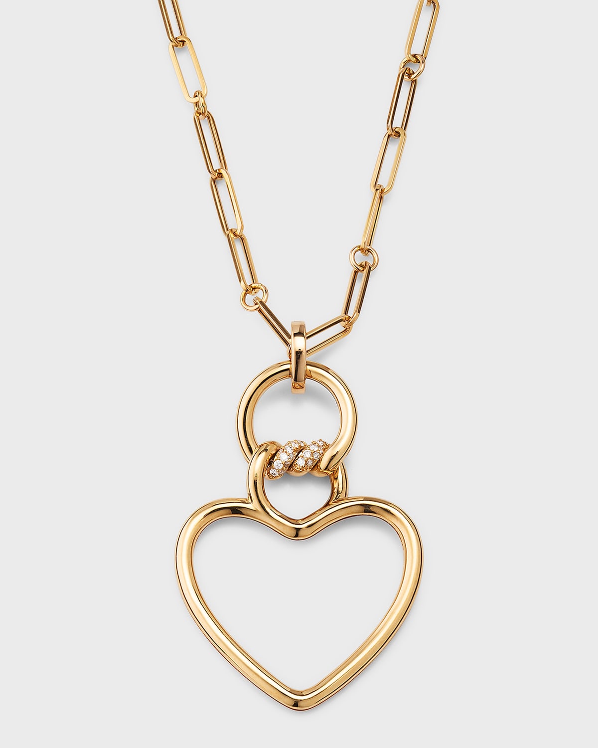 Roberto Coin 18k Rose Gold Diamond Heart Cialoma Necklace
