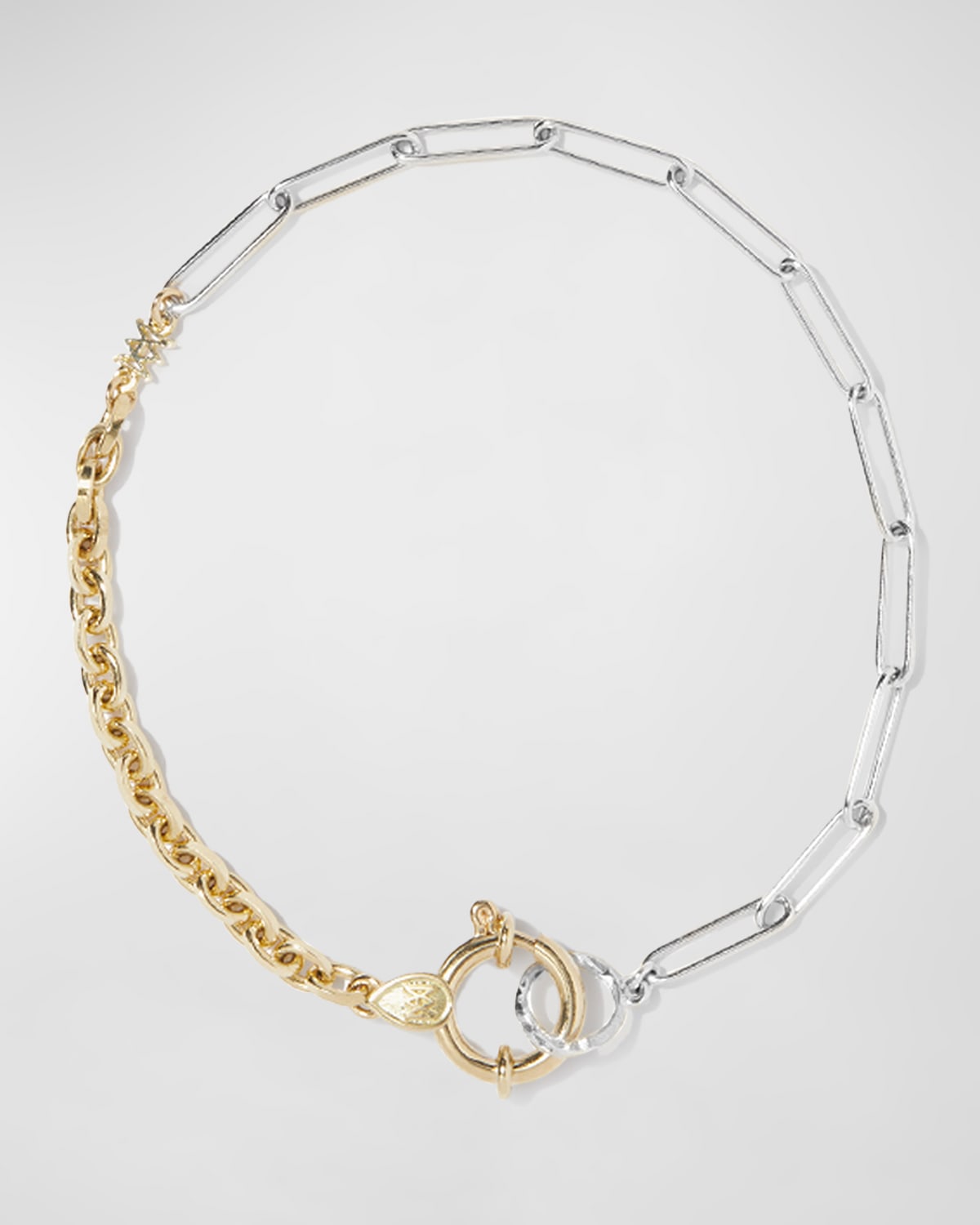 Milamore 18k Gold Two-tone Duo Chain Bracelet In Yellow/white Gold