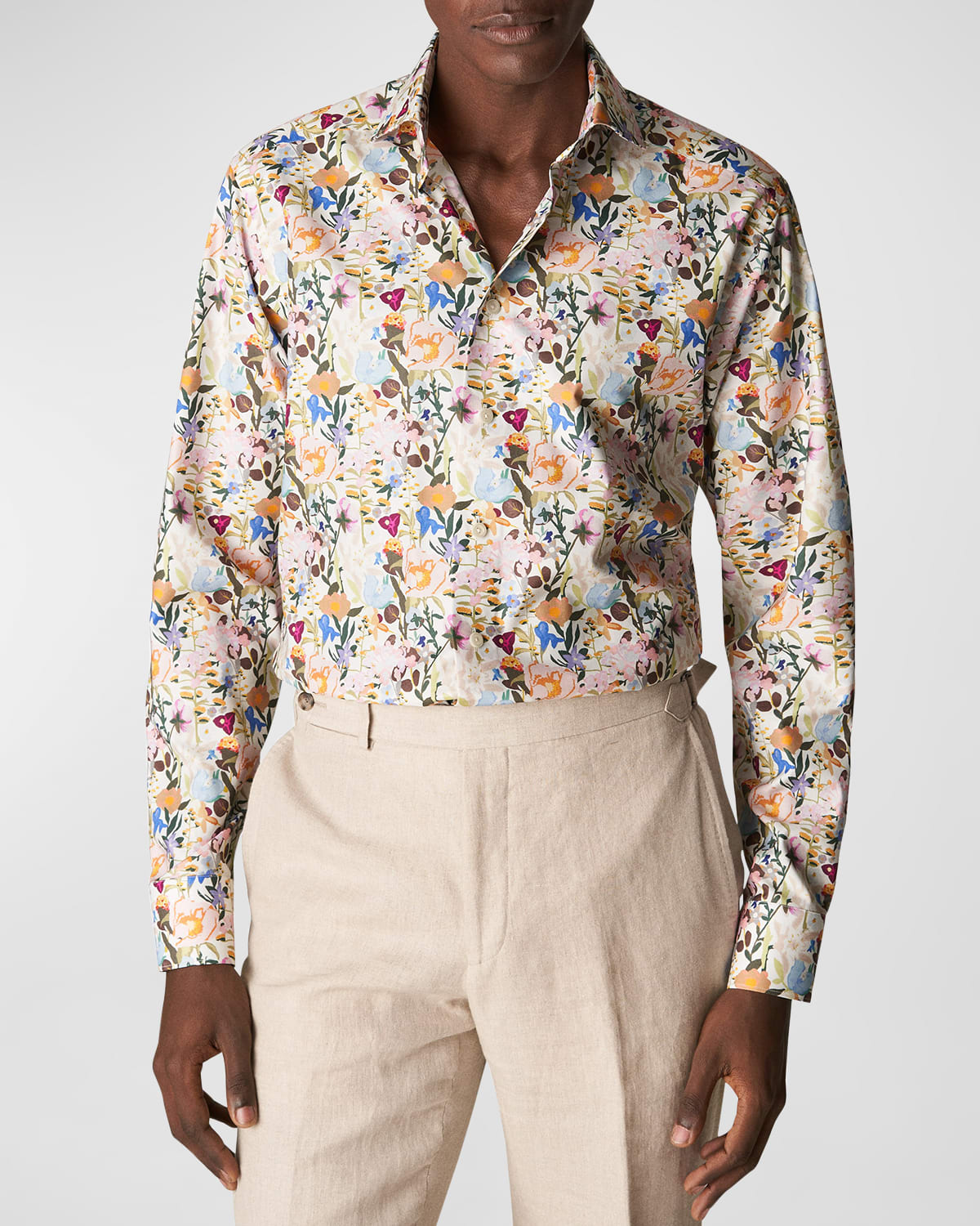 Eton Men's Slim Fit Floral Melange Shirt