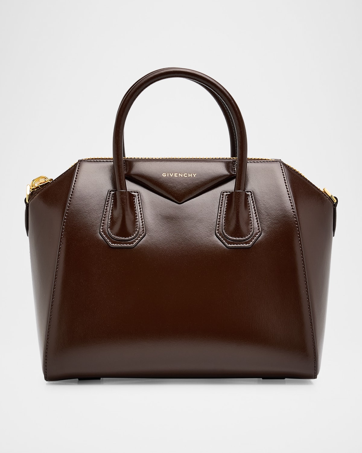 Givenchy Antigona Small Top Handle Bag In Box Leather In Ebony Brown