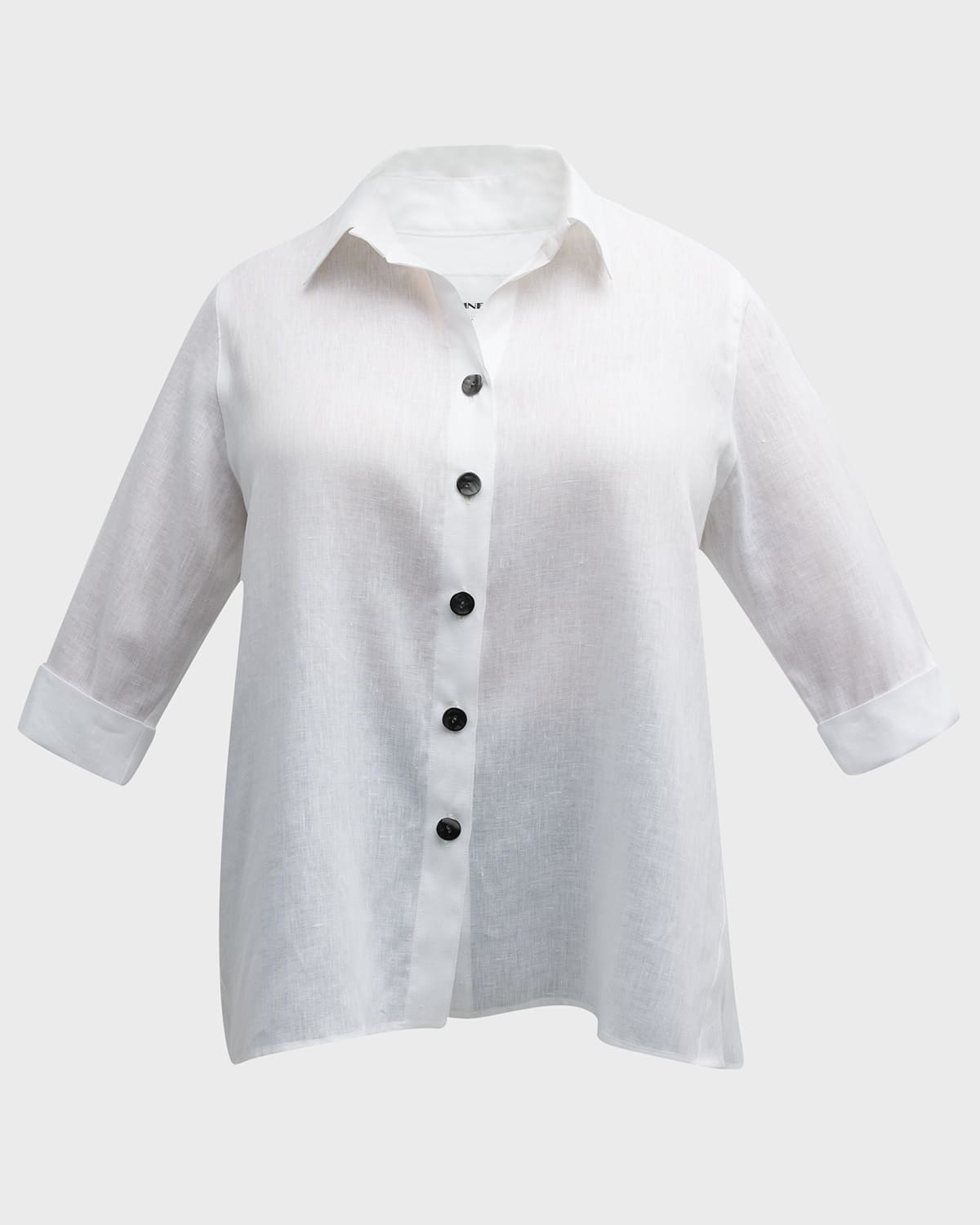 Plus Size Tissue Linen Flutter Shirt