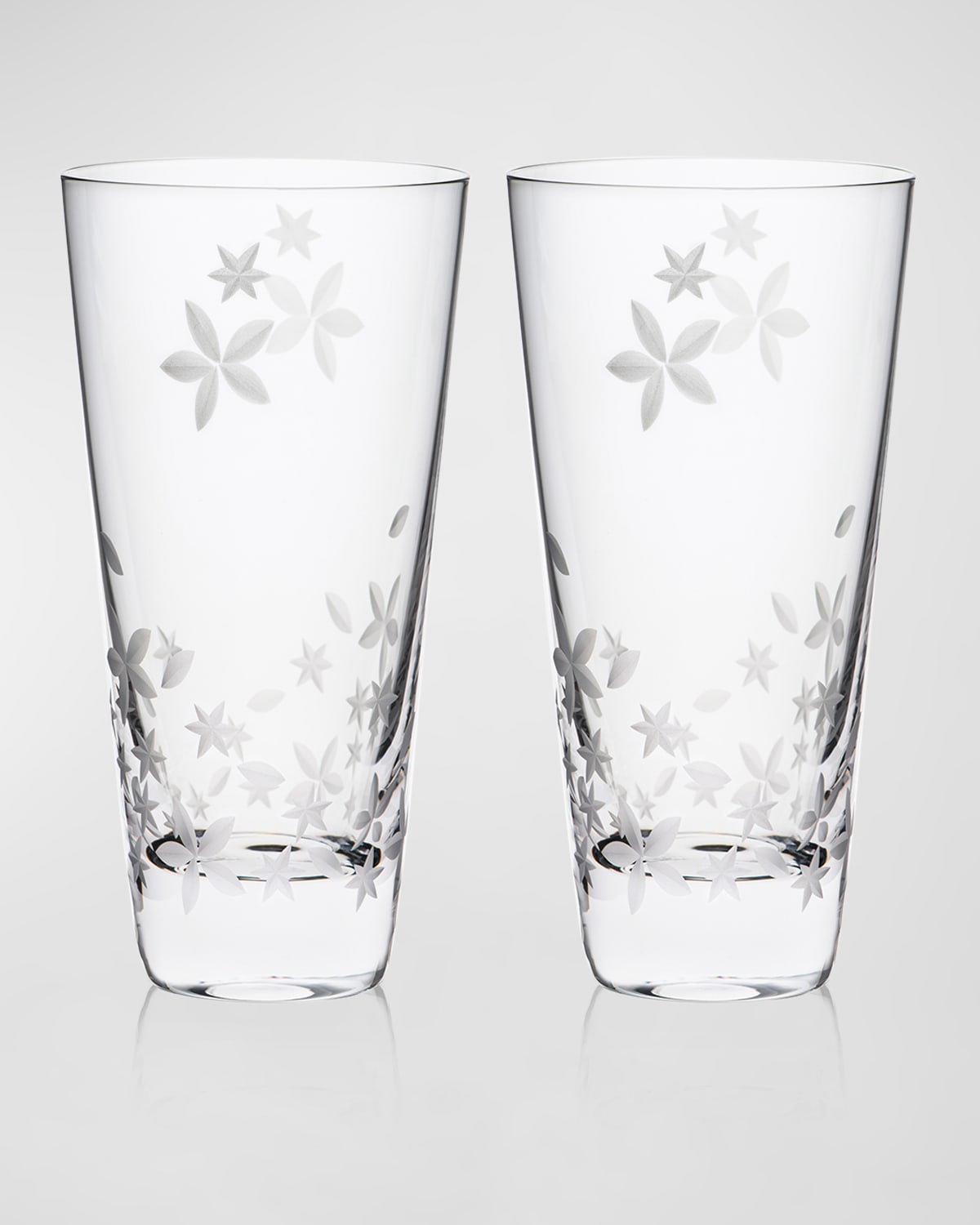 Caskata Chatham Bloom Highball Glasses, Set Of 2 In Transparent