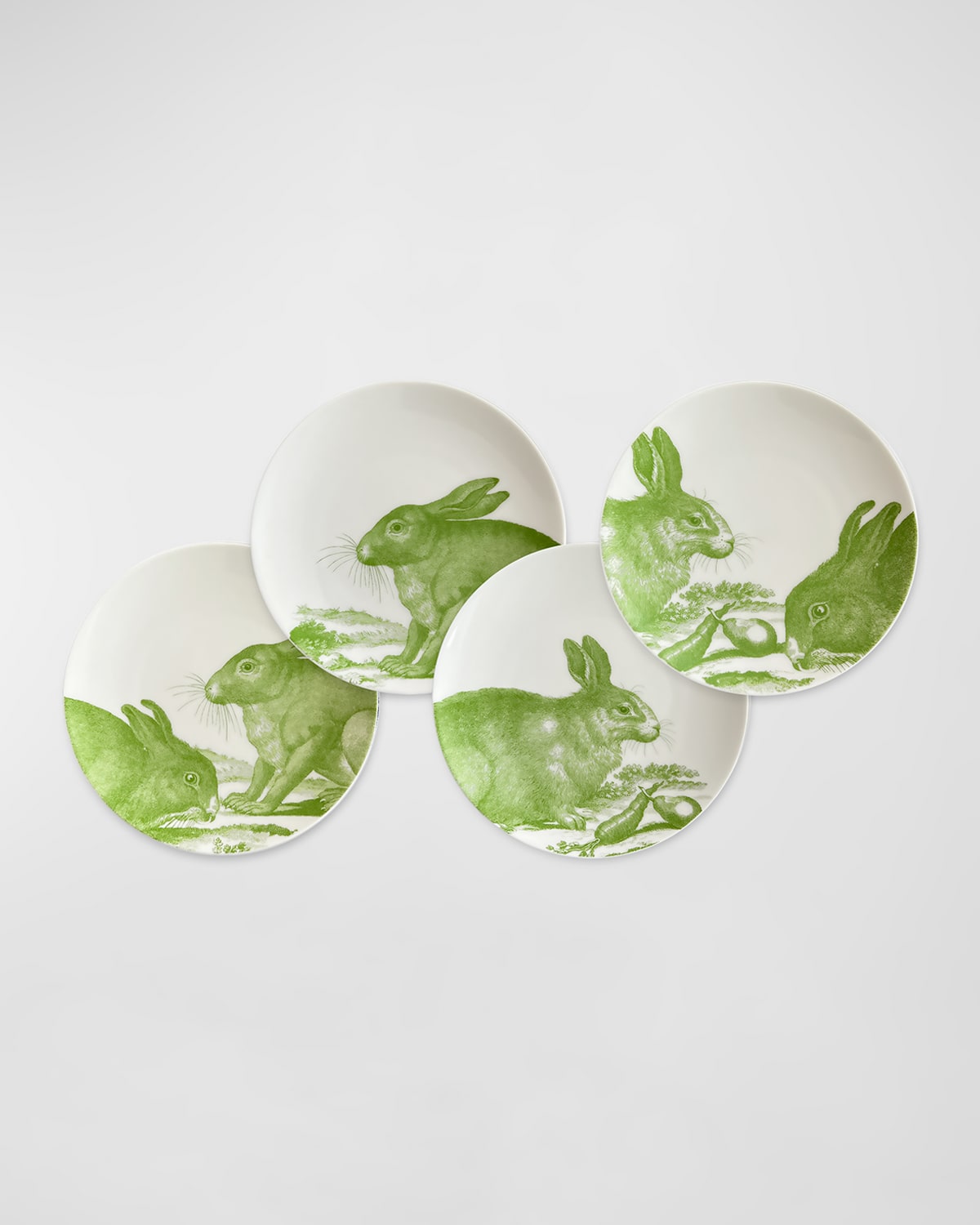 Caskata Bunnies Canape Plates, Set Of 4